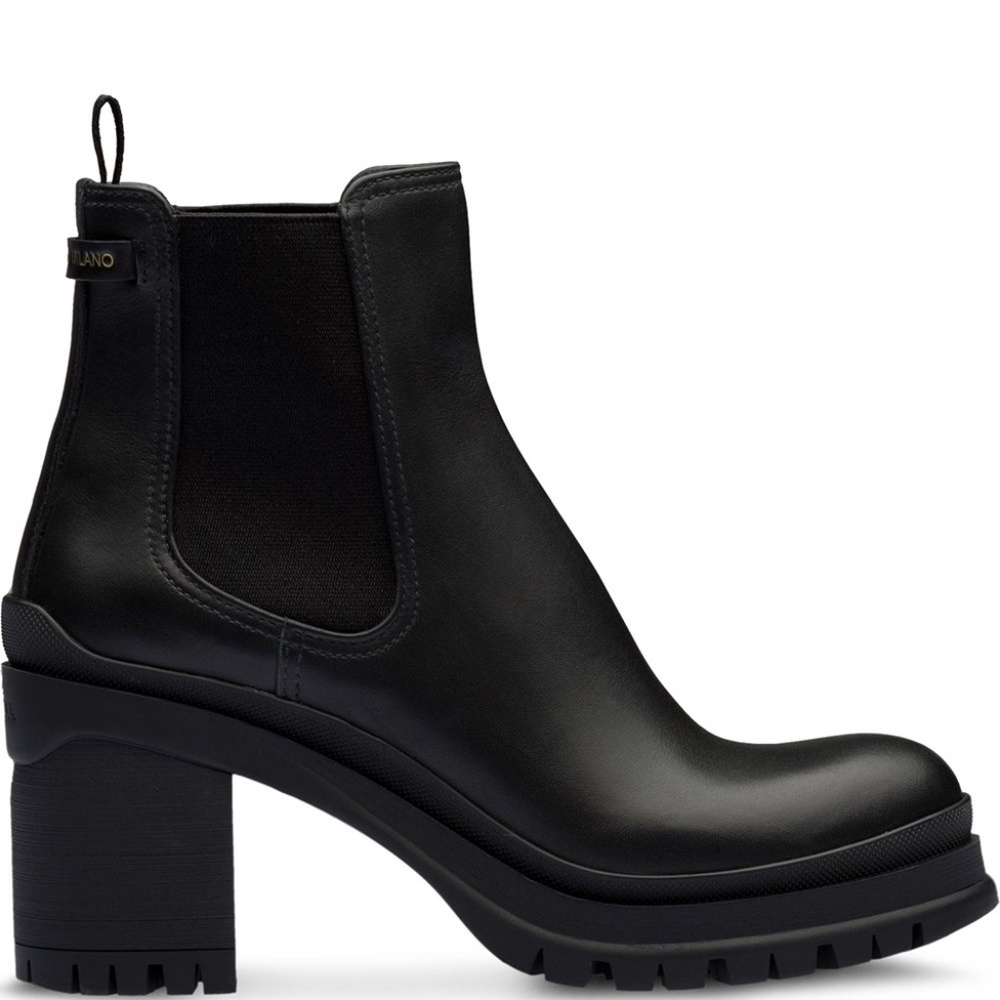 Prada Black Calf Leather Boots/Booties 7.5